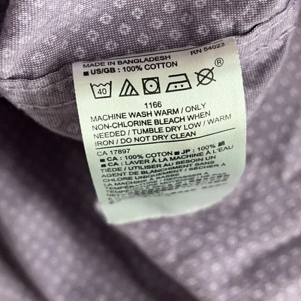 Banana Republic Mens Standard‎ Fit Dress Shirt Medium Purple Stretch Soft Wash